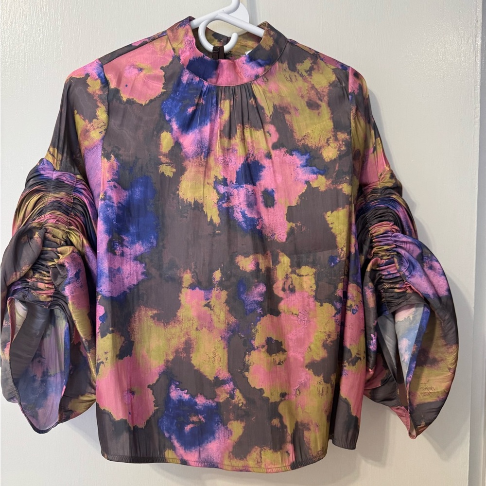 CROSBY by Mollie Burch Ruched Sleeve Blouse